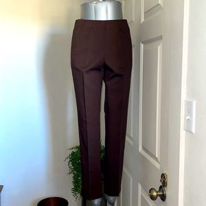 J. Jill Essential Stretch Cotton pull on Pants. Brown, elastic waist. Size 4